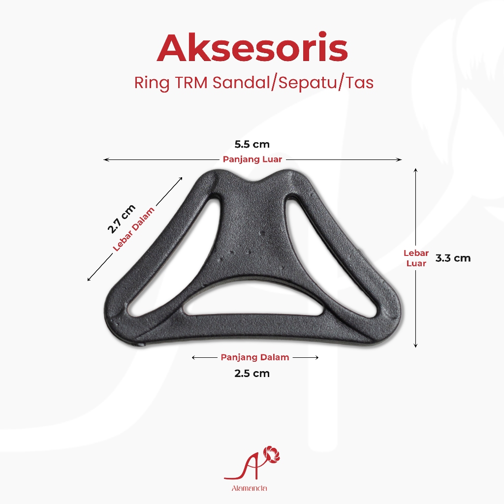 Aksesoris Ring TRM Sepatu Variasi Sandal/Sepatu/Tas Plastik Warna Hitam