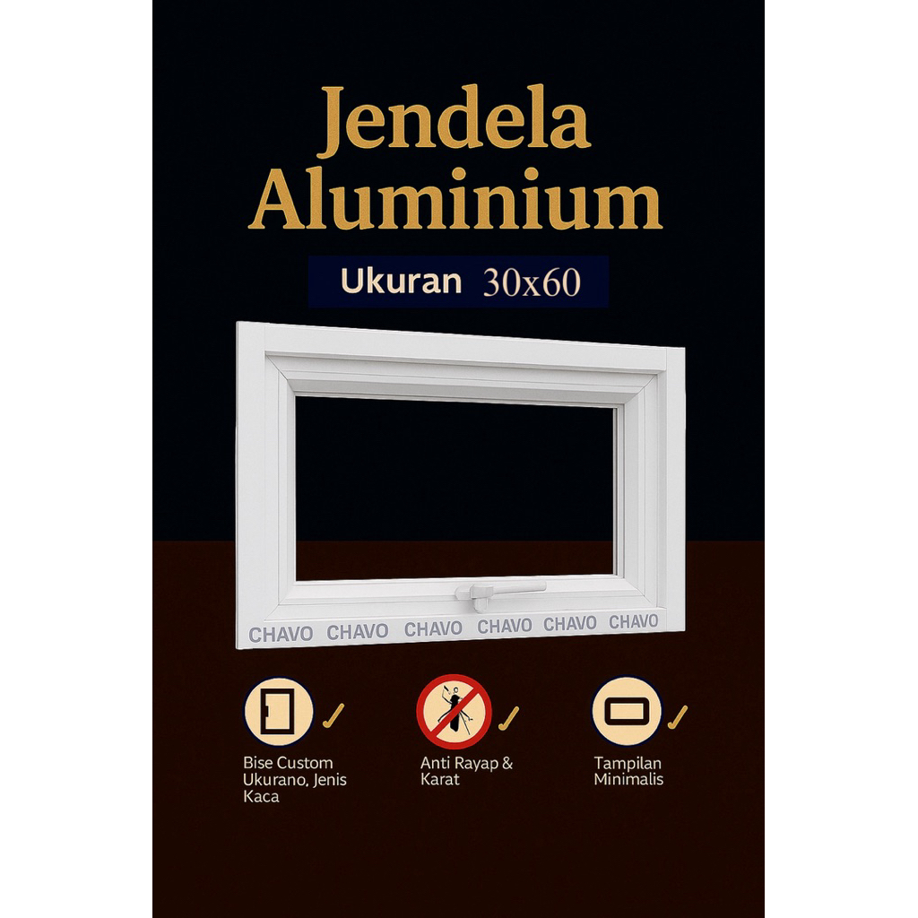 (PROMO) Jendela bovenly ukuran 30x60cm