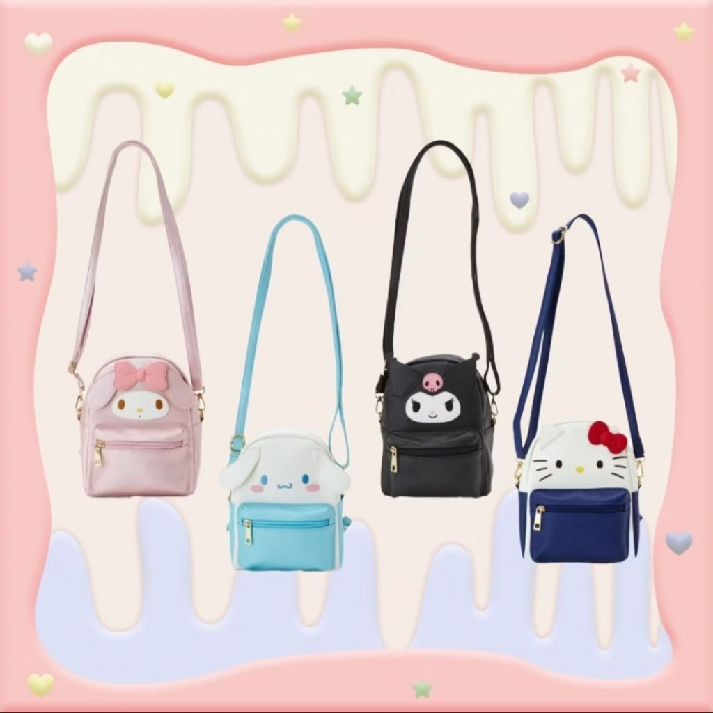 Preloved Sanrio Kuromi Stuff bag tas, boneka plushie bantal, dompet wallet action figure termurah