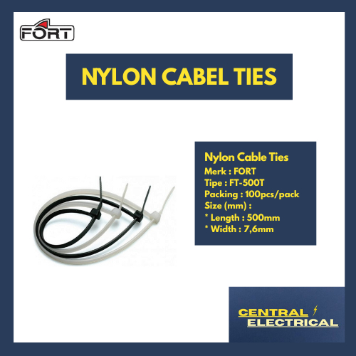 FORT Nylon Cable Ties (500mm x 7,6mm) merk FORT tipe FT-500T