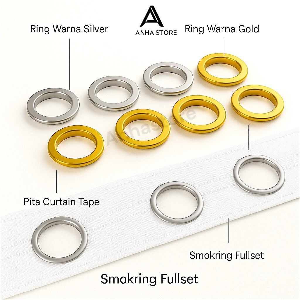 SMOKRING PITA GORDEN SMOKE RING FULL SET - SATUAN PERLUBANG - RING GORDEN BULET