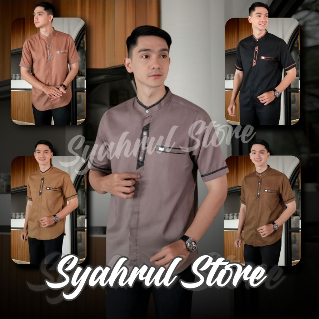 Baju Koko Pria Dewasa Terbaru Koko Muslim Lengan Pendek koko mumtaz