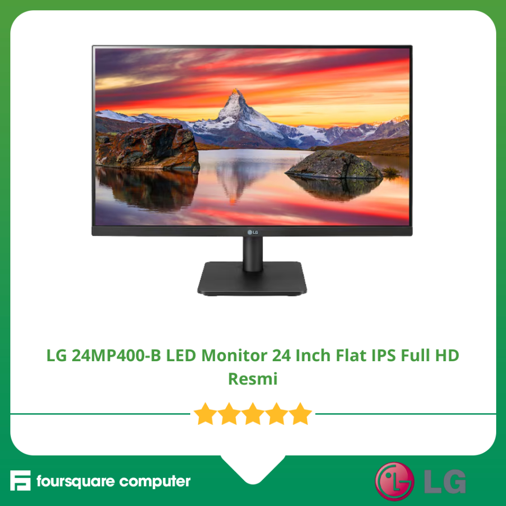 LG 24MP400-B LED Monitor 24 Inch Flat IPS Full HD Resmi
