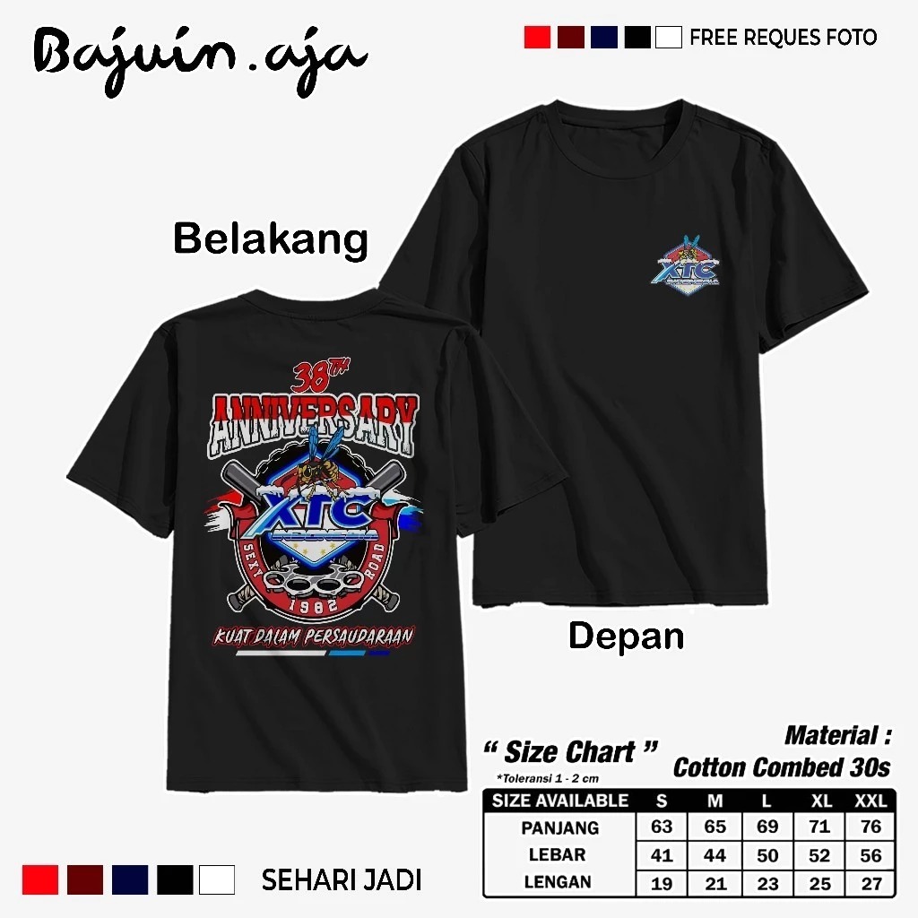 KAOS ANNIVERSARY XTC - KAOS TERBARU - KAOS PRIA - KAOS XTC INDONESIA - BAJU XTC - BAJU SABLON - COD 
