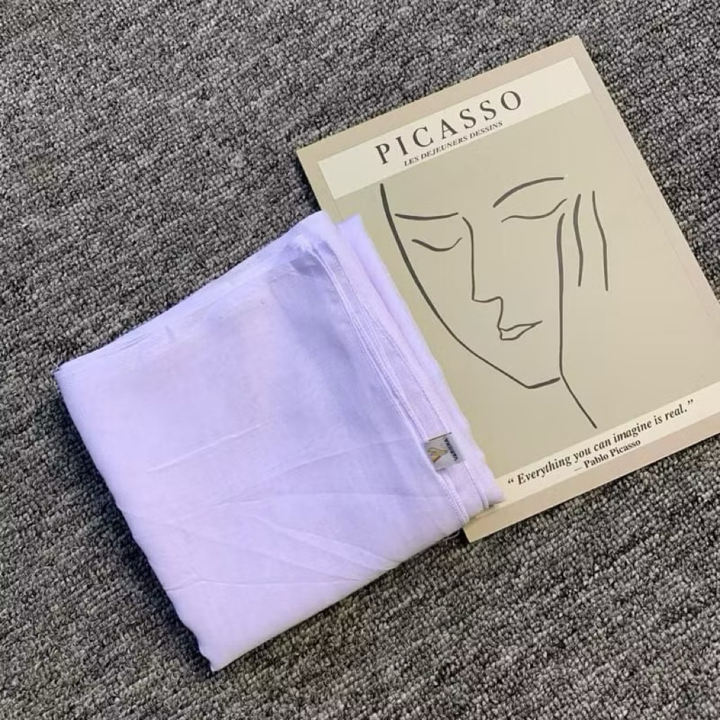 Hijab Segi Empat Paris Jadul Putih Bersih || Hijab Segi Empat Paris Jadul warna putih bersih || •Put