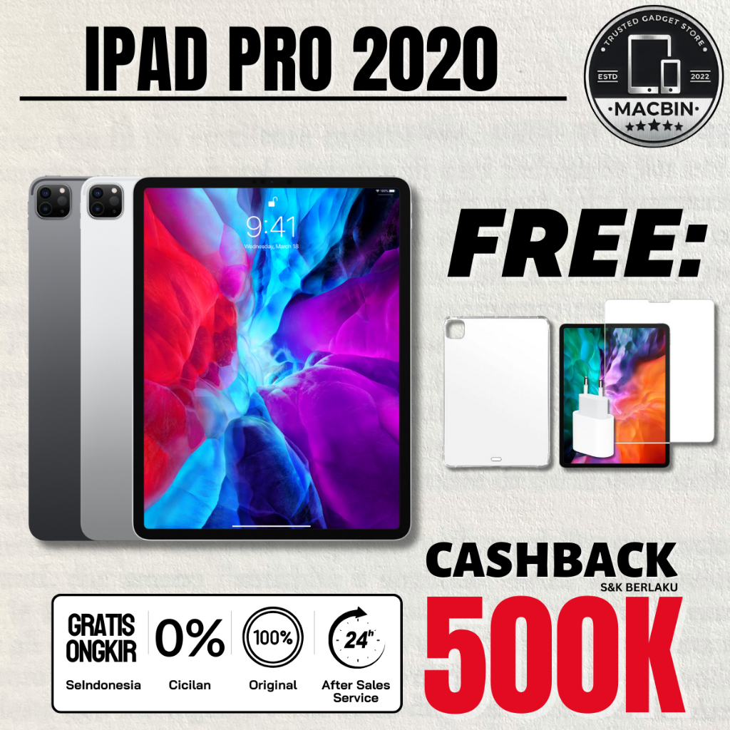 iPad Pro 2020 11 & 12.9 inch 64GB 256GB 512GB 1TB Wifi Only Cellular Second Original Fullset