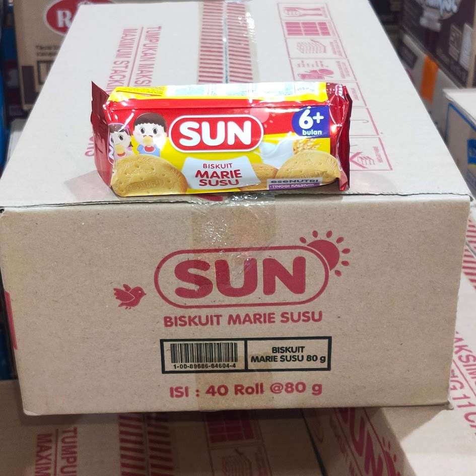 SUN Biskuit Marie Susu 1karton isi 40pcs x 80gr