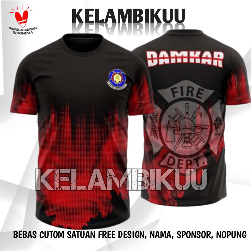 kaos jersey damkar printing/baju kaos damkar murah/kaos jersey pemadam damkar custom