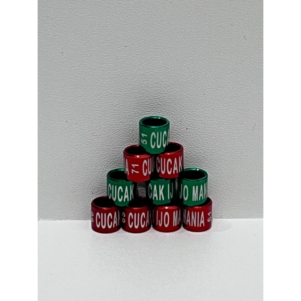 Ring Eceran Ready Stock Ukuran 4,8 buat cicak ijo Trotolan Tulisan CUCAK IJO MANIA