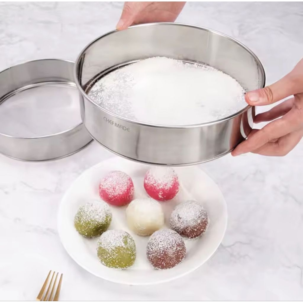 ELtamart Chefmade WK10002 Stainless Steel Round Sifter 20cm 24 Mesh Ayakan Tepung 18/8 Food Grade