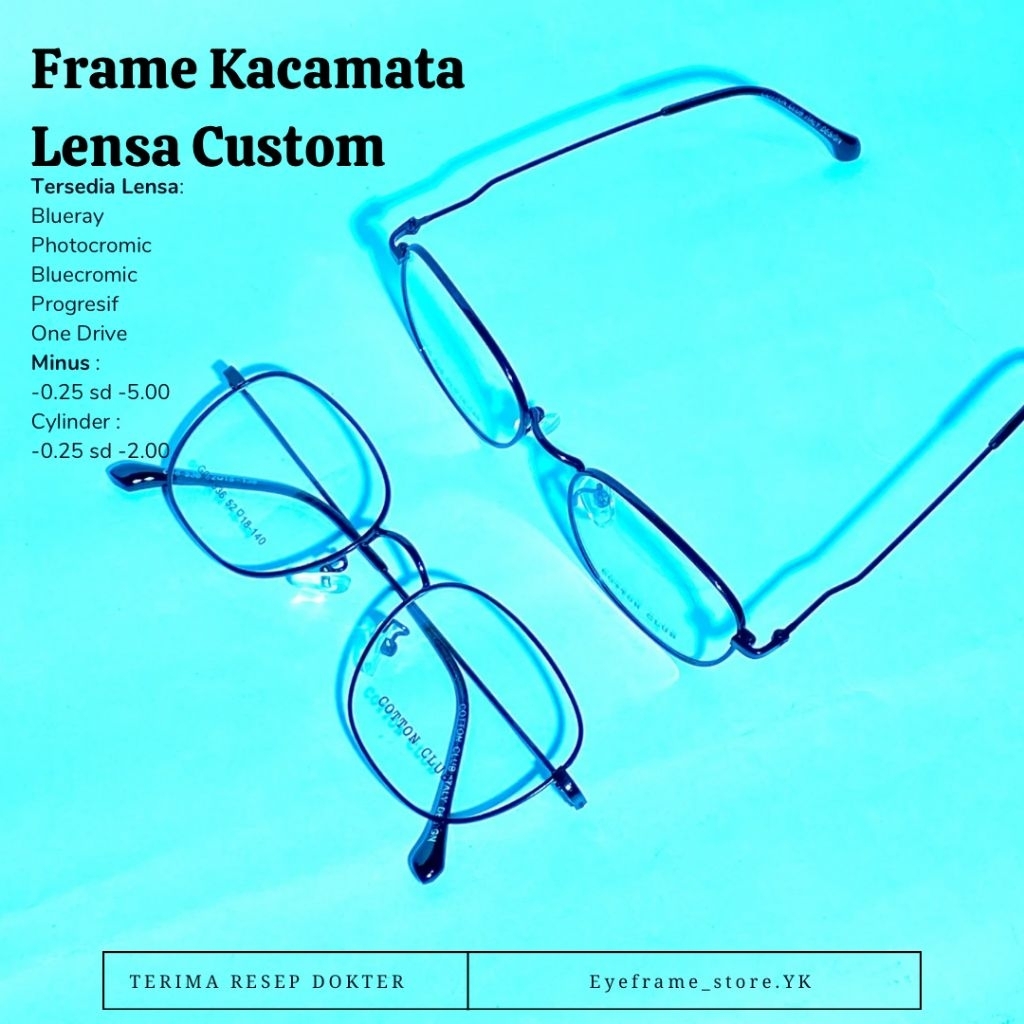 Kacamata photocromic lensa minus antiradiasi blueray bluecromic Unisex 6033