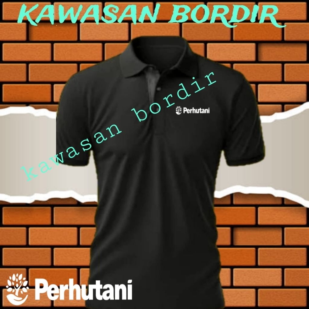 Terbaru polo shirt perhutani seragam perhutani kaos perhutani baju perhutani full bordir..