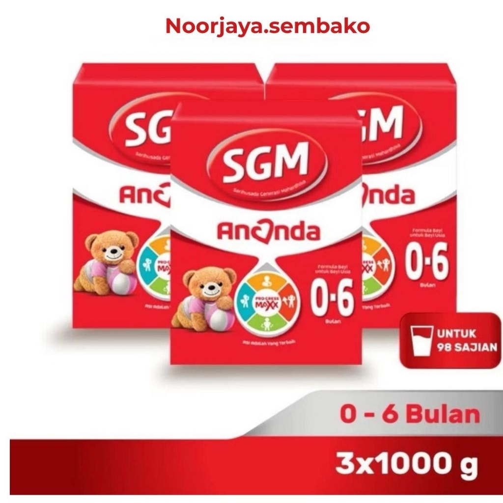 Susu SGM Ananda 0-6 bulan Formula Bubuk Bayi 3 X 1000gr
