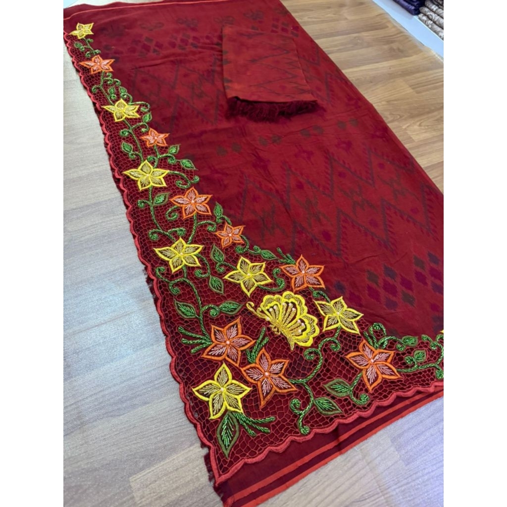 Kamen Endek Kerawang Payet Berwarna set Selendang