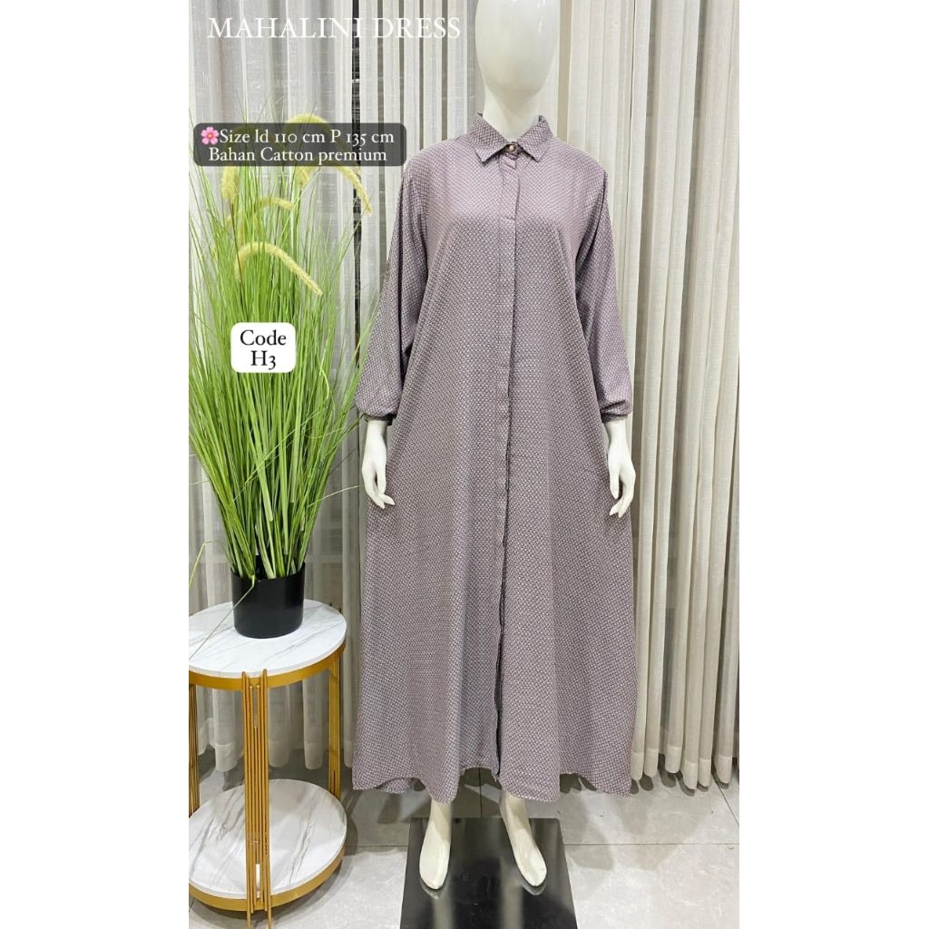 MAHALINI DRESS BAHAN CATTON PREMIUM BY 3POINT BOUTIQ 3 POINT