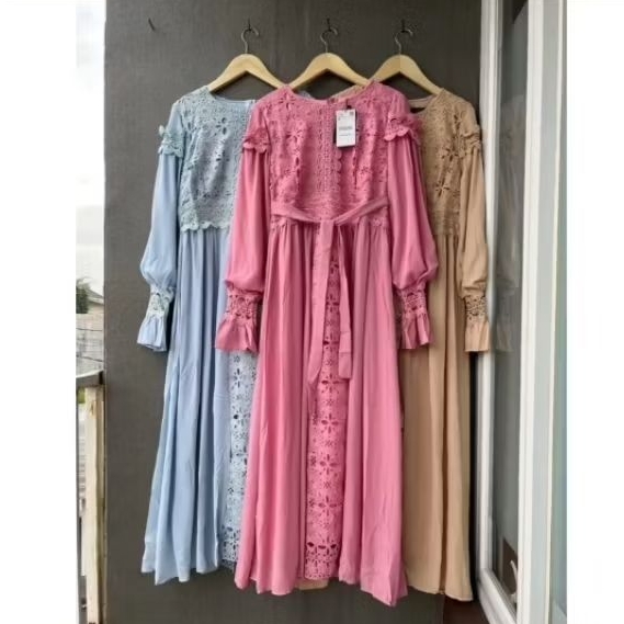 Gamis brand Lafreya brukat LFY