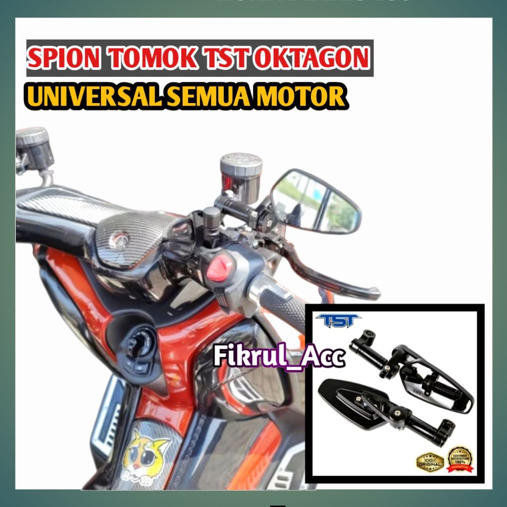 Spion Tomok TST Oval OCTAGON CNC Universal Semua Motor