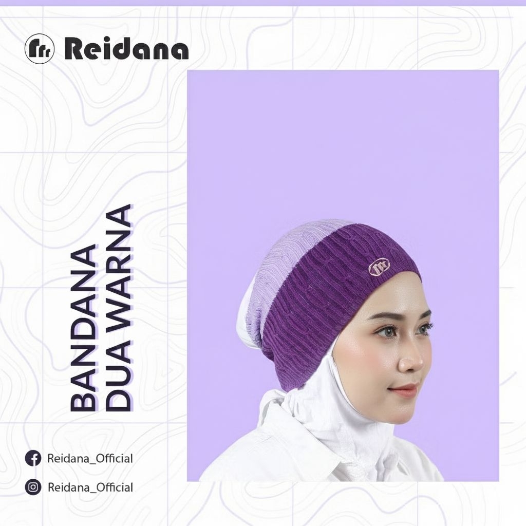Reidana - Bandana Bando Ciput Rajut Semi Premium 2 Warna / Inner hijab / daleman hijab