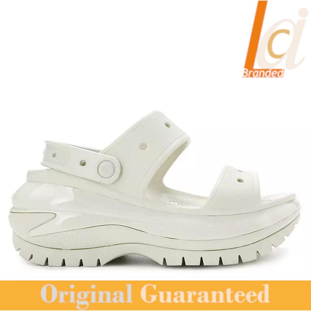 Sandal Wedges Wanita Original Crocs Mega Crush Sandal - Bone