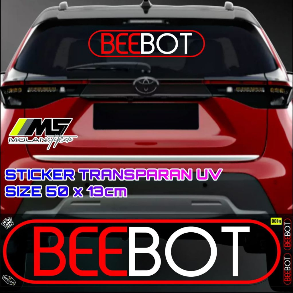 Sticker Transparan Uv Kaca Mobil BEEBOT 50x13 Sticker Kaca Depan Belakang Universal Semua Mobil Truc