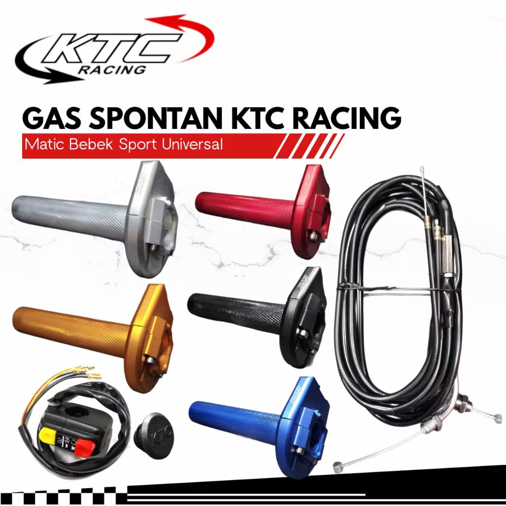 Gas Spontan 2 Kabel Polos + Saklar KTC Original Ninja R25 R15 Cbr Vixion Nmax Xmax Aerox Vario Beat 