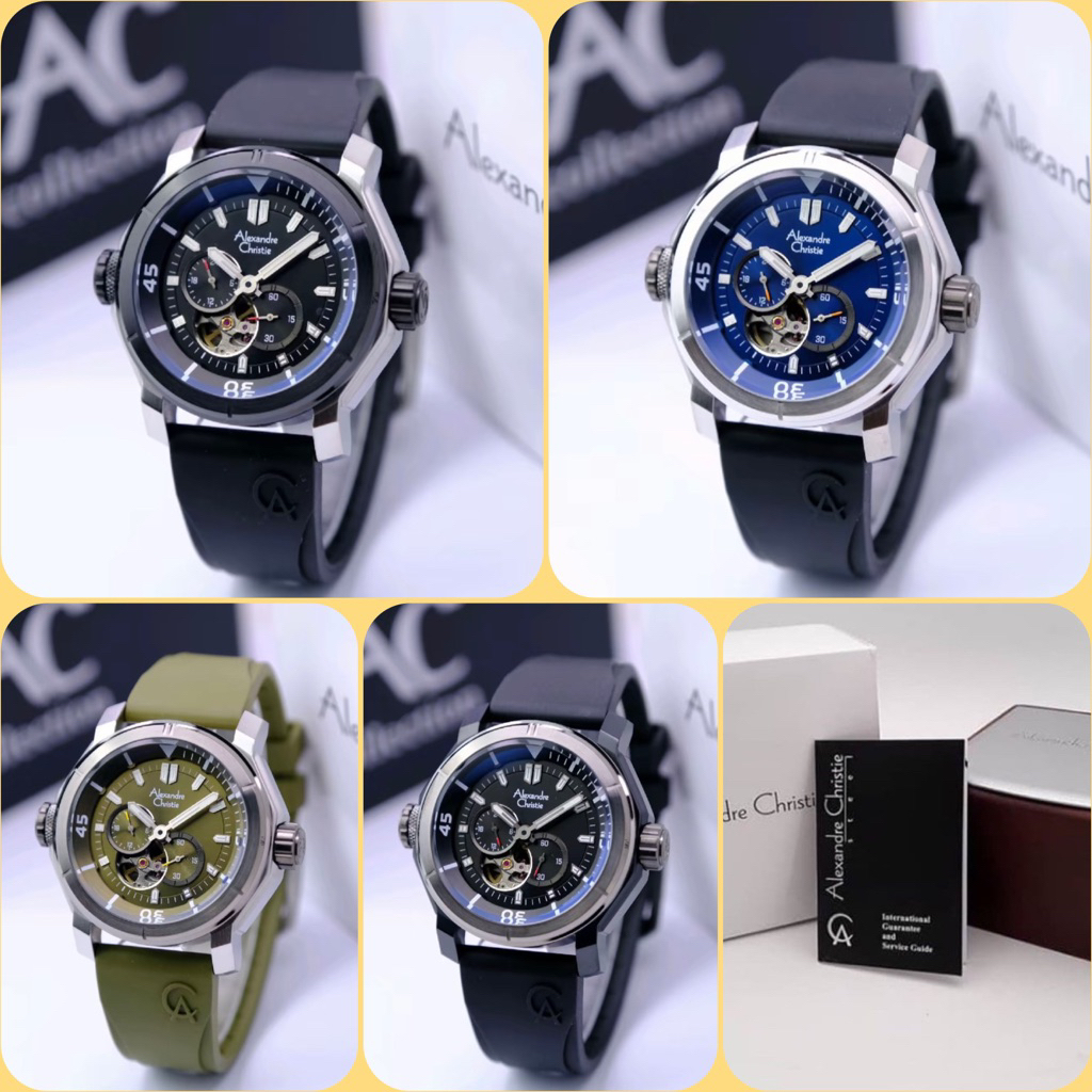 Jam Tangan Pria Alexandre Christie AC 6565 MA Chronograph Stainless Steel Hitam