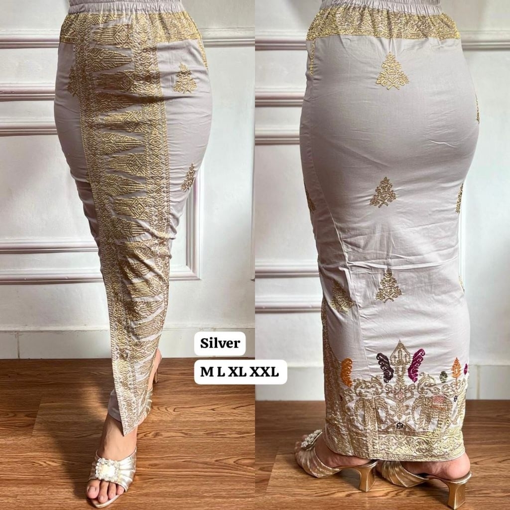 KAMEN JADI BORDIR SONGKET TUMPAL GANESA PREMIUM STRECH PRADA// ROK BORDIR SONGKET BALI// KAMEN JADI 