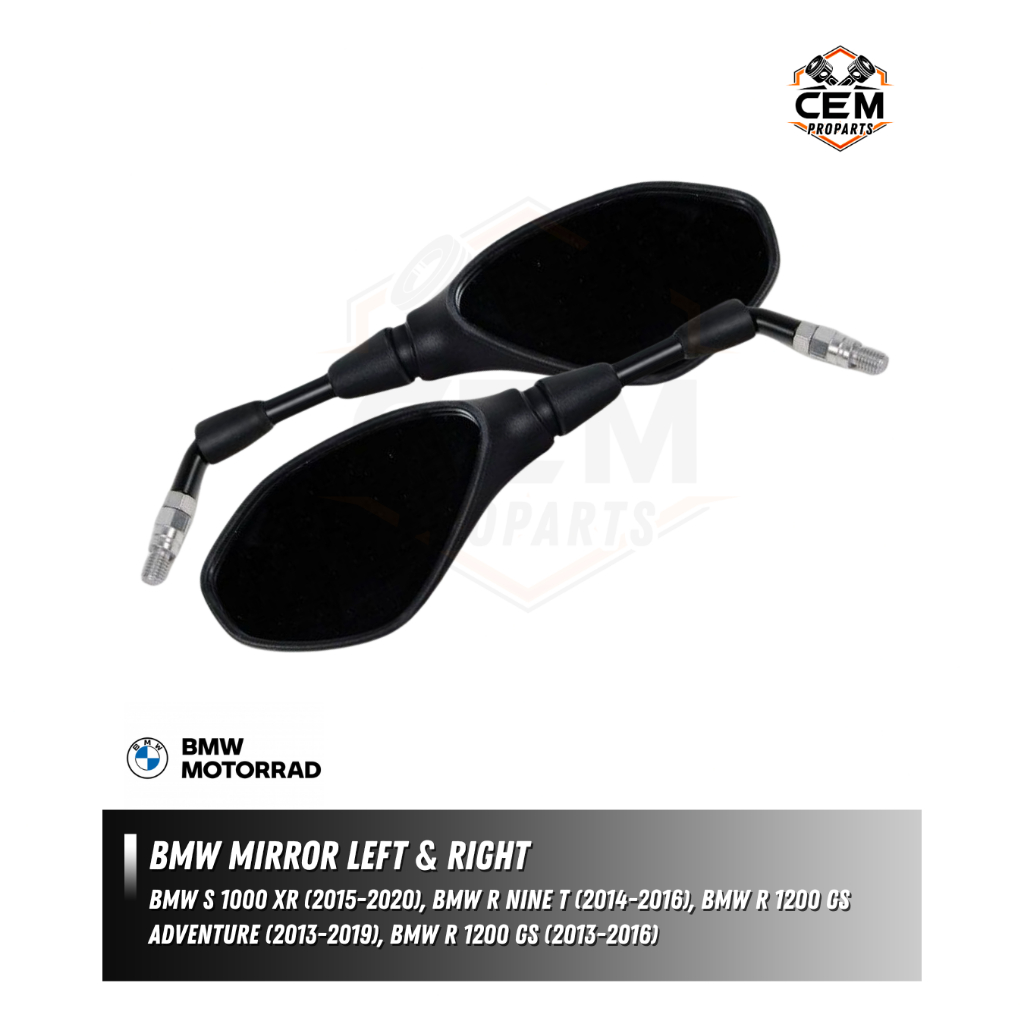 BMW Motorrad Mirror (Left/Right) Spion BMW Original for R1200GS, S1000XR, R Nine T, M1000 R