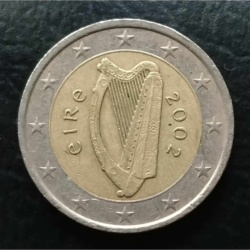 Koin Bimetal Irlandia 2 Euro tahun 2002