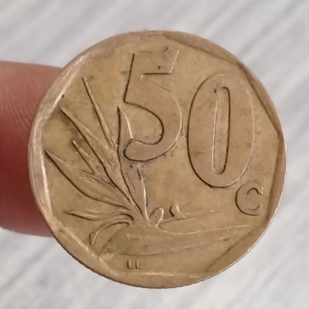 Koin Kuno Afrika Selatan 50 Cents tahun acak