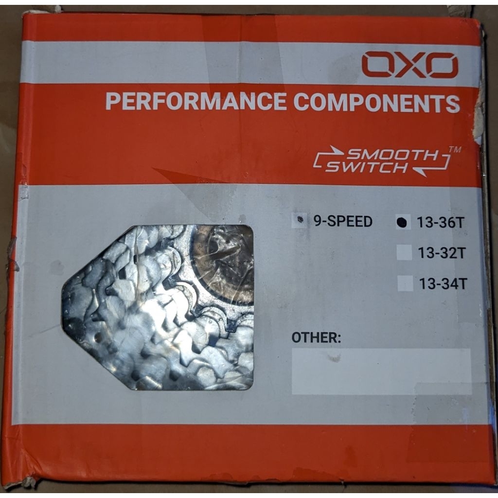 Sprocket OXO 9 Speed 13-36T Ulir Warna Chrome Baru,RD,OXO,Sepeda,
