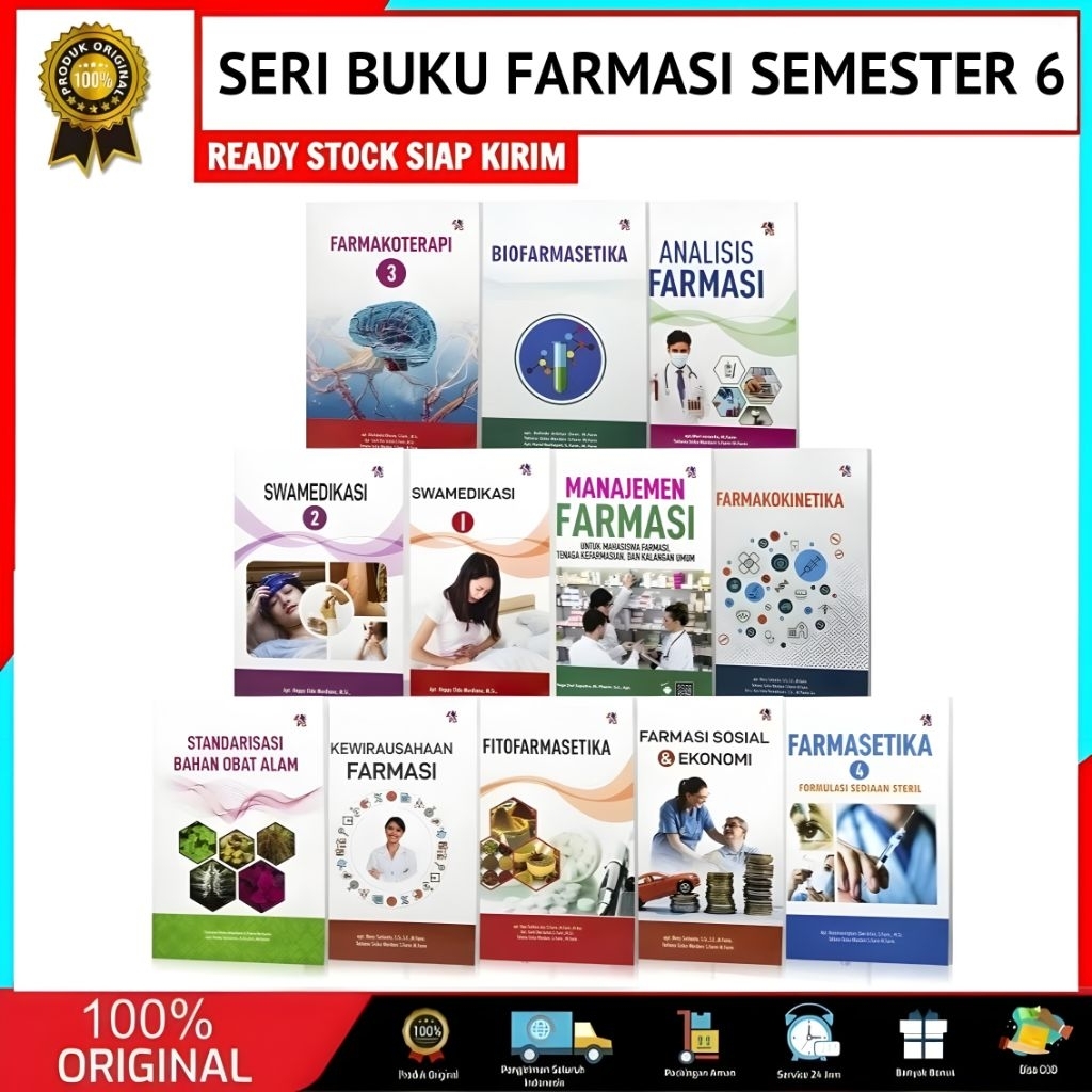 Buku FARMASI Semester 6 ANALISIS FARMASI BIOFARMASETIKA FARMAKOKINETIKA FARMAKOTERAPI 3 FARMASETIKA 