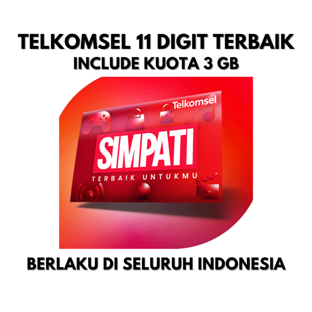 Kartu Perdana Simpati 11 Digit - Telkomsel 11 Digit Free Kuota 3 GB - 11 Digit Simpati - A2
