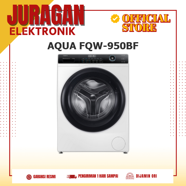 Mesin Cuci AQUA FQW-950BF front Loading 9Kg ABT Technology Refresh 525 Drum FQW950BF 950BF
