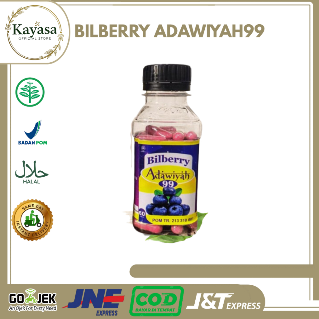 Bilberry Adawiyah99 | Kapsul Bilberry Adawiyah99 Menjaga kesehatan Mata isi 60 Kapsul