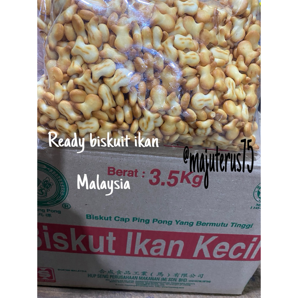 Biskuit Ikan Malaysia 500gr Ping pong ikan malaysia