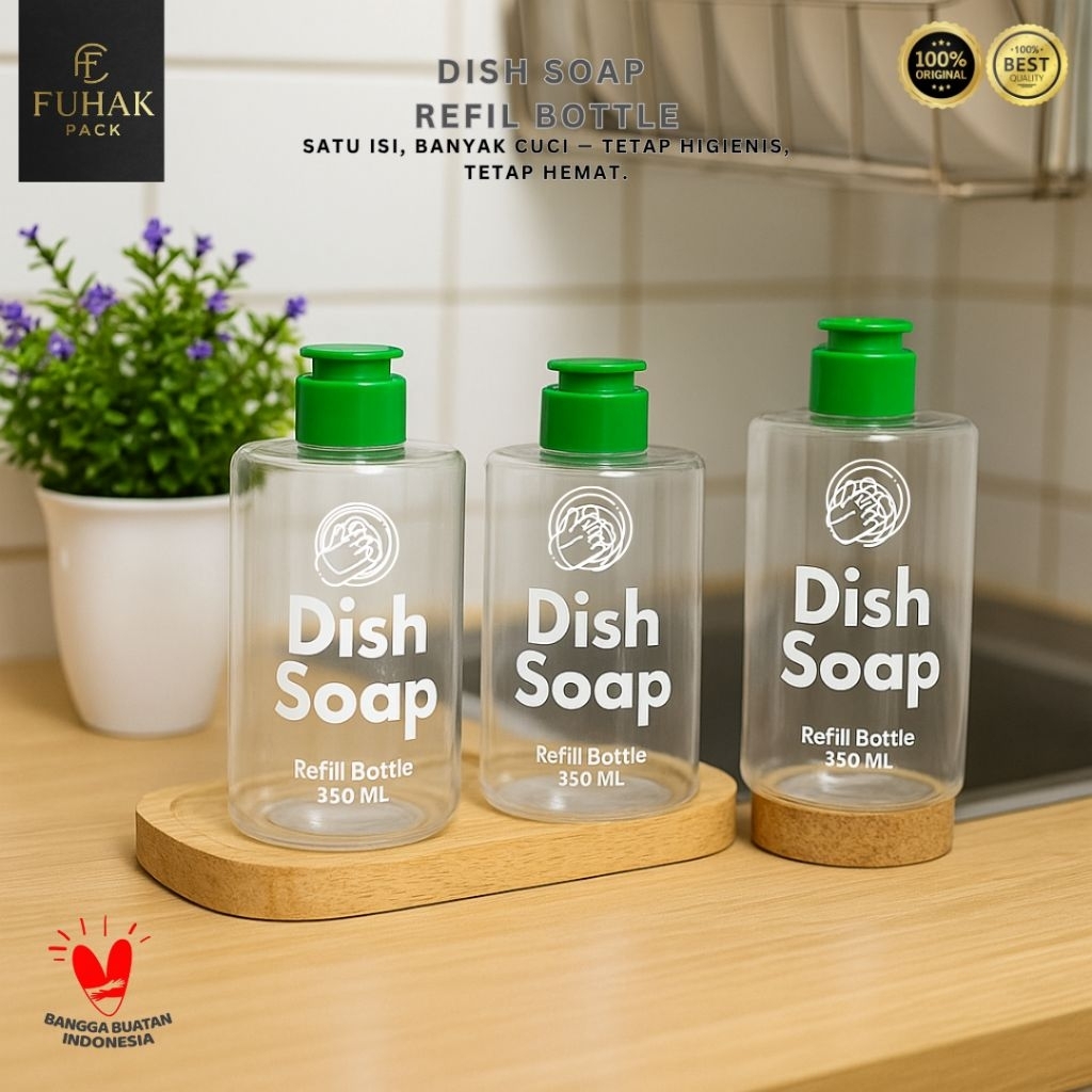 Botol Refill Dish Soap 350ml - Botol Isi Ulang - Botol Sabun Cuci Piring - Botol Kosong Untuk Refill