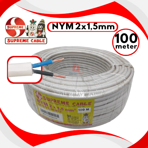 KABEL SUPREME NYM 2X1.5 100M - Kabel SUPREME NYM 2x1.5 2x1,5 mm 100M 100 Meter - Kabel NYM 2x1,5 mm 