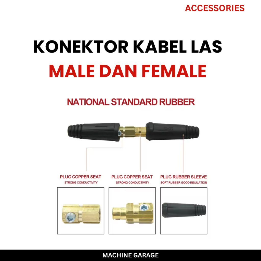Sambungan Kabel Las Sambungan Konektor Las set Male Dan Female connector jantan betina