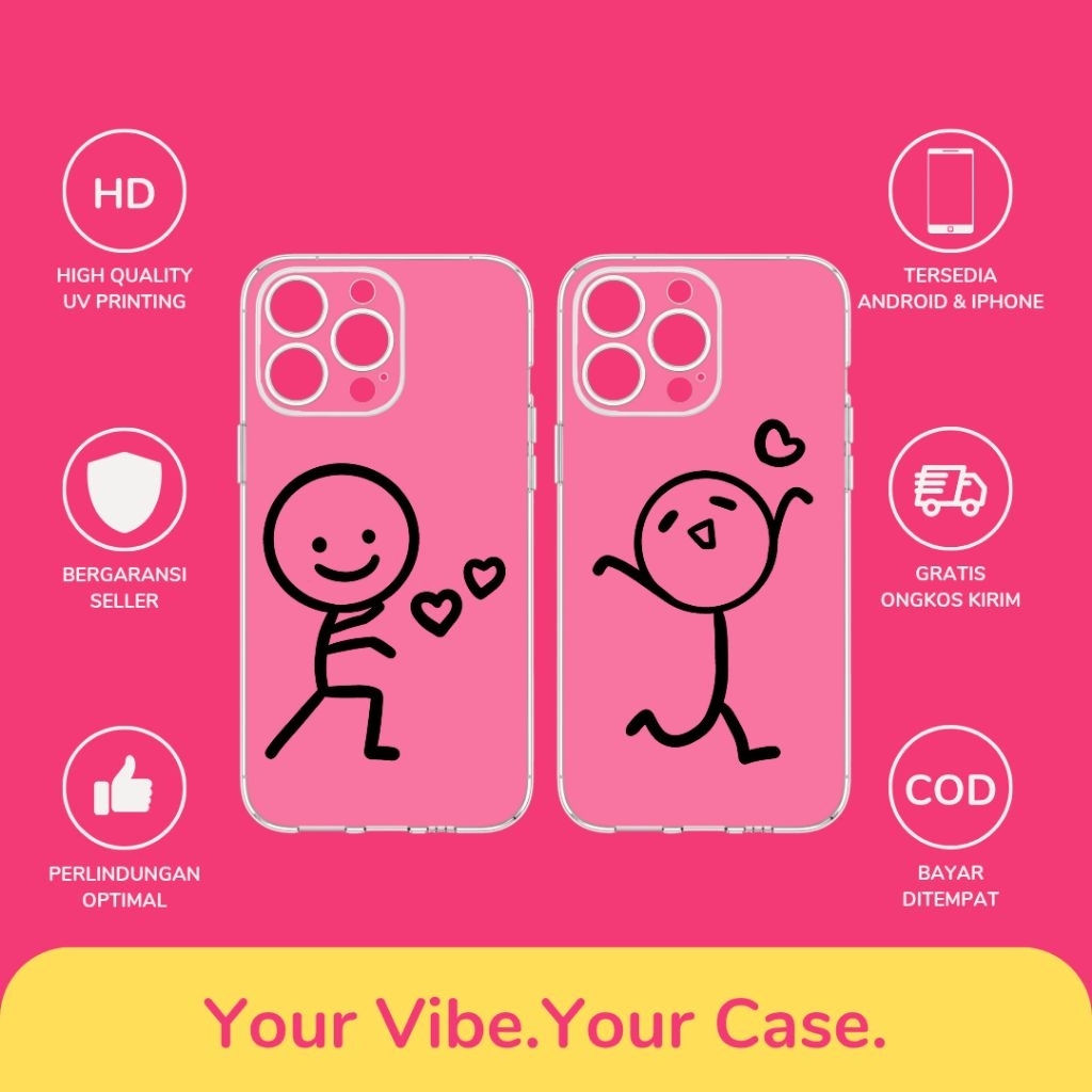 Custom Case Desain Couple All Type Hp Android & iPhone Bahan Softcase Silikon