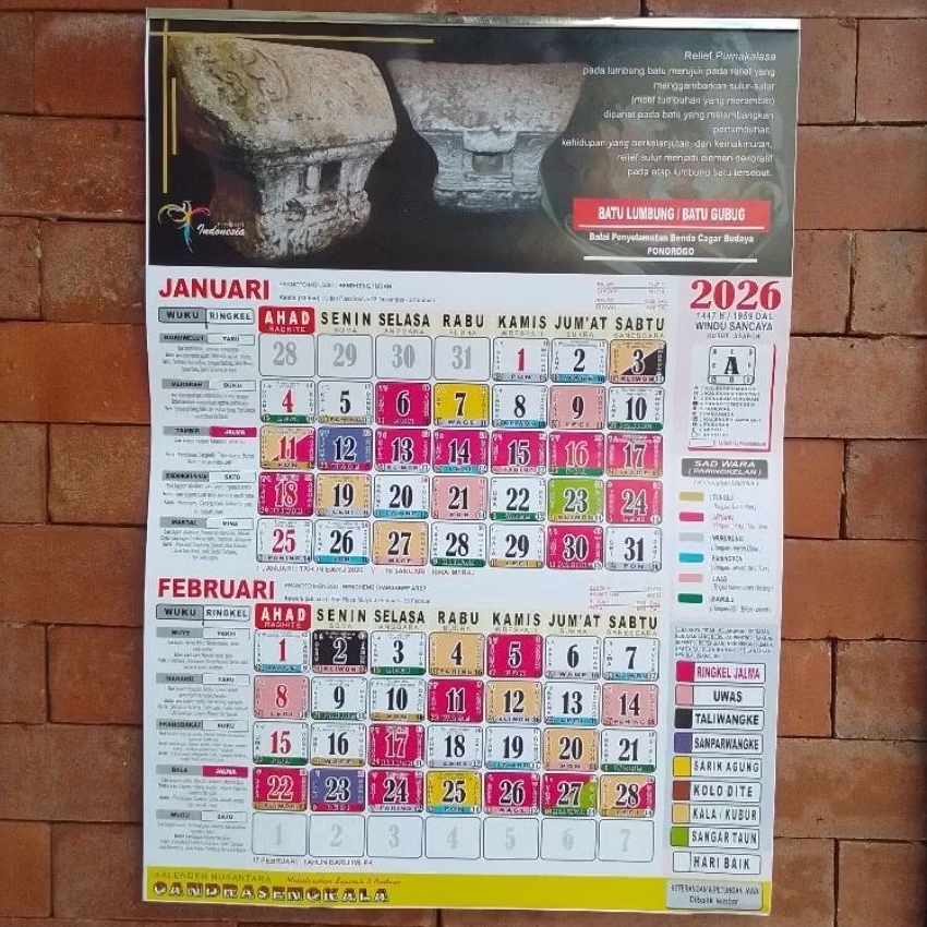 Kalender Jawa Lengkap "Candrasengkala"Tahun 2026