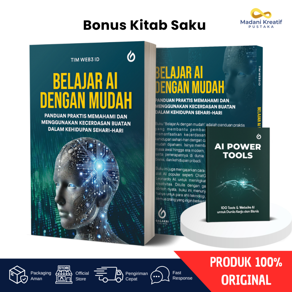 Buku Belajar AI dengan Mudah + BONUS Kitab Saku AI Power Tools Panduan Lengkap untuk Pemula