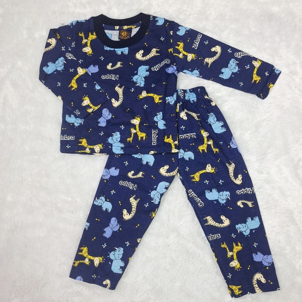 [ HA 13] Setelan kaos printing lengan panjang  hayami bayi laki laki usia 6- 3 th