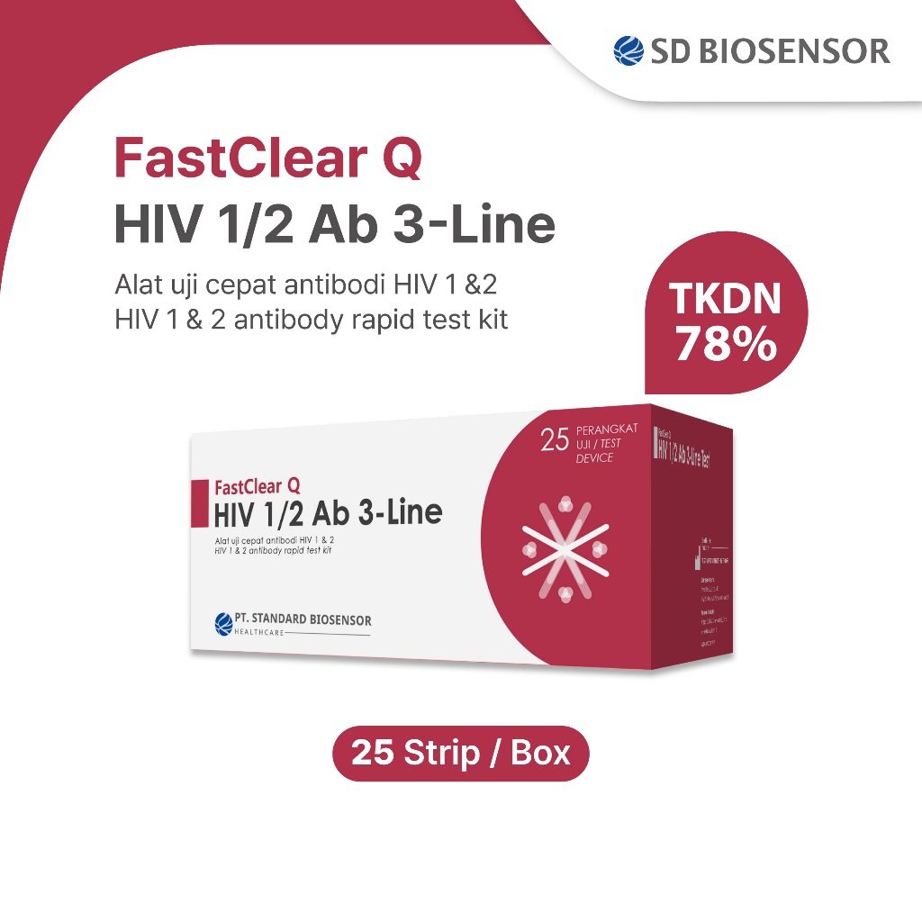SD Biosensor FastClear Q HIV 1/2 Ab 3-Line/SD BIOSENSOR FastClear Q HIV 1/2 Ab 3-Line / Test HIV Ant