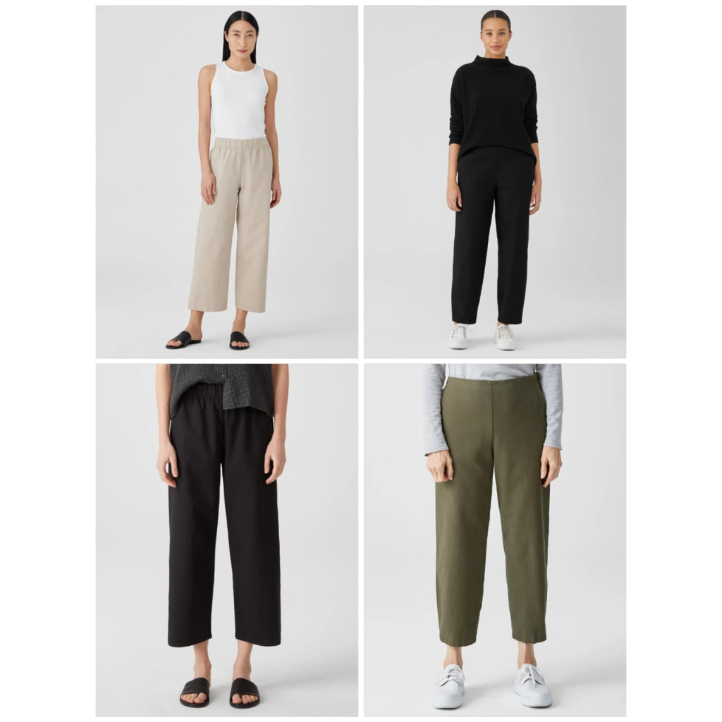 Celana Ei*leen F*sher Cotton Hemp Latern Ankle and Straight pants