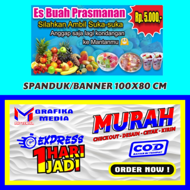 SPANDUK / BANNER ES BUAH PRASMANAN POSISI LANDSCAPE