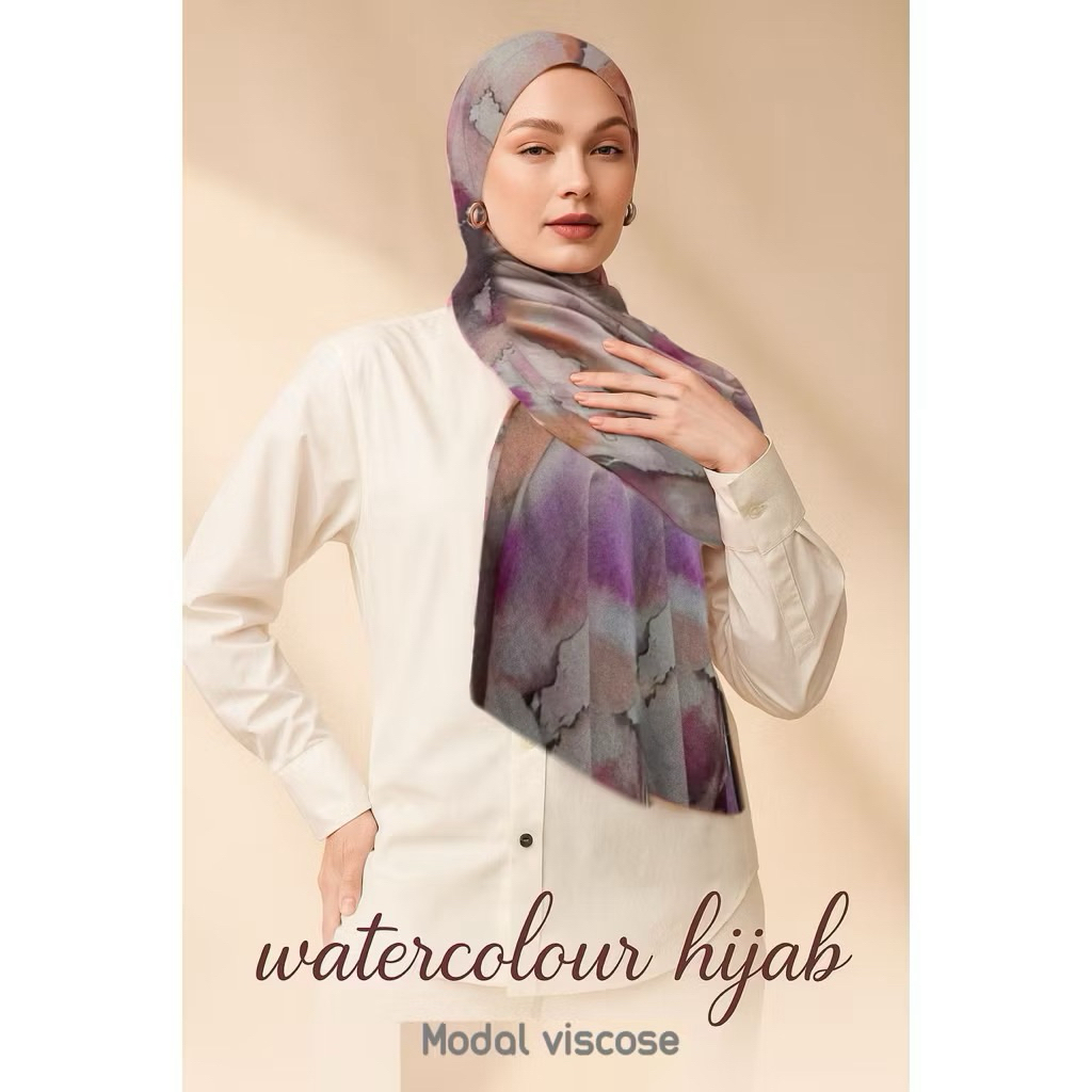 AMORE - Ready Stock | Pashmina Shawl Printed | Pashmina Viscose Printed | Pashmina Turkey Gradasi | 