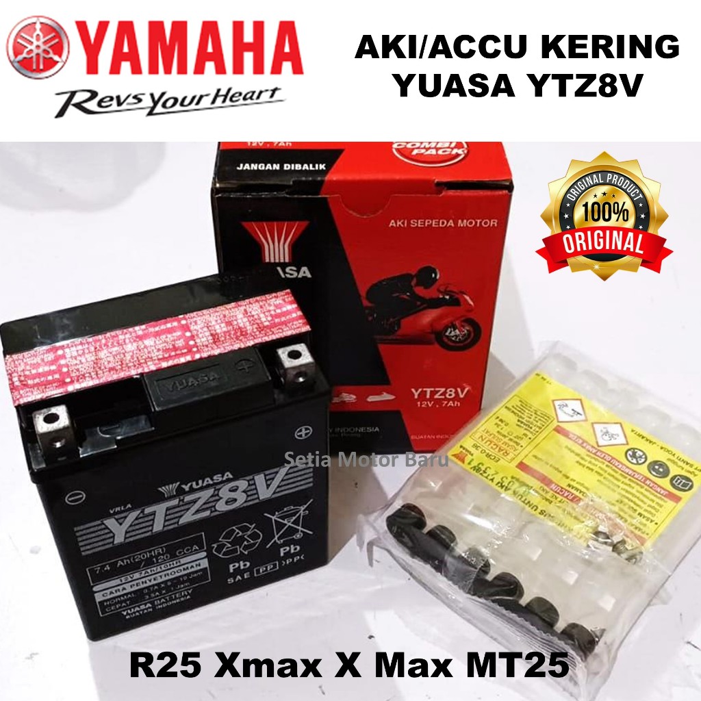 Aki Accu Kering YTZ8V Motor R25 Xmax X Max MT25 Asli YUASA