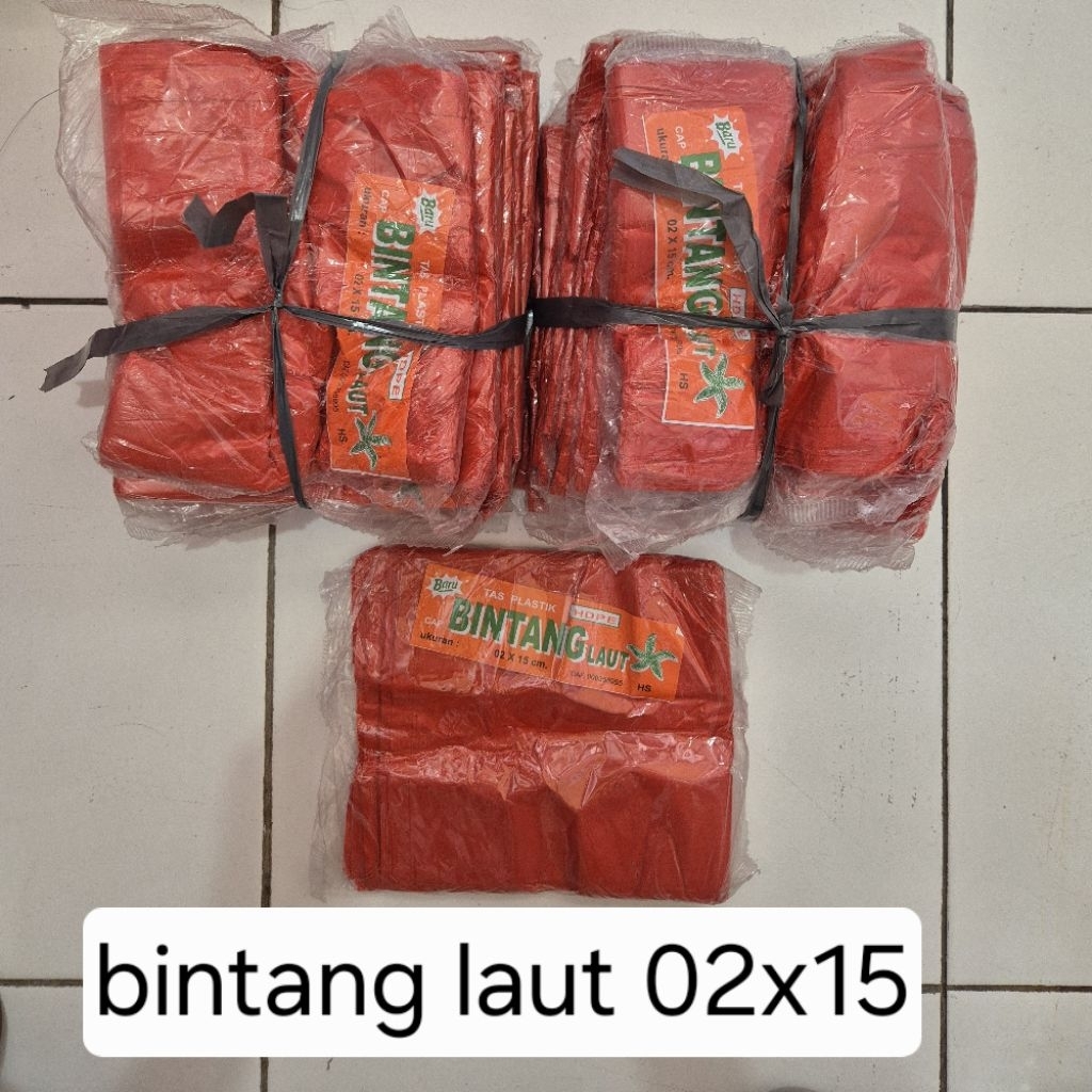 kresek merah 02x15x33 bintang laut 1ikat