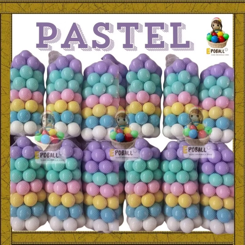 mandi bola warna pastel isi 100 bola
